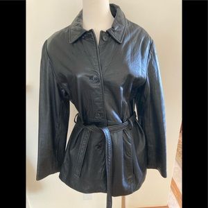 DOCKERS Women’s Black Lambskin leather jacket.XL.